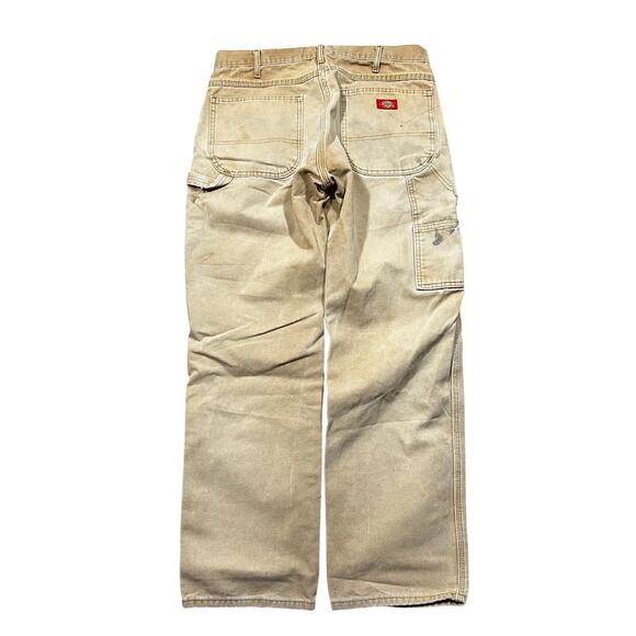 Vintage Dickies Tan Canvas Faded Distressed Work Pants 34x32 - Picture 1 of 5